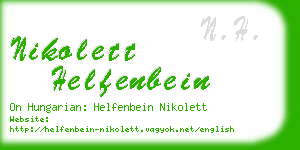 nikolett helfenbein business card